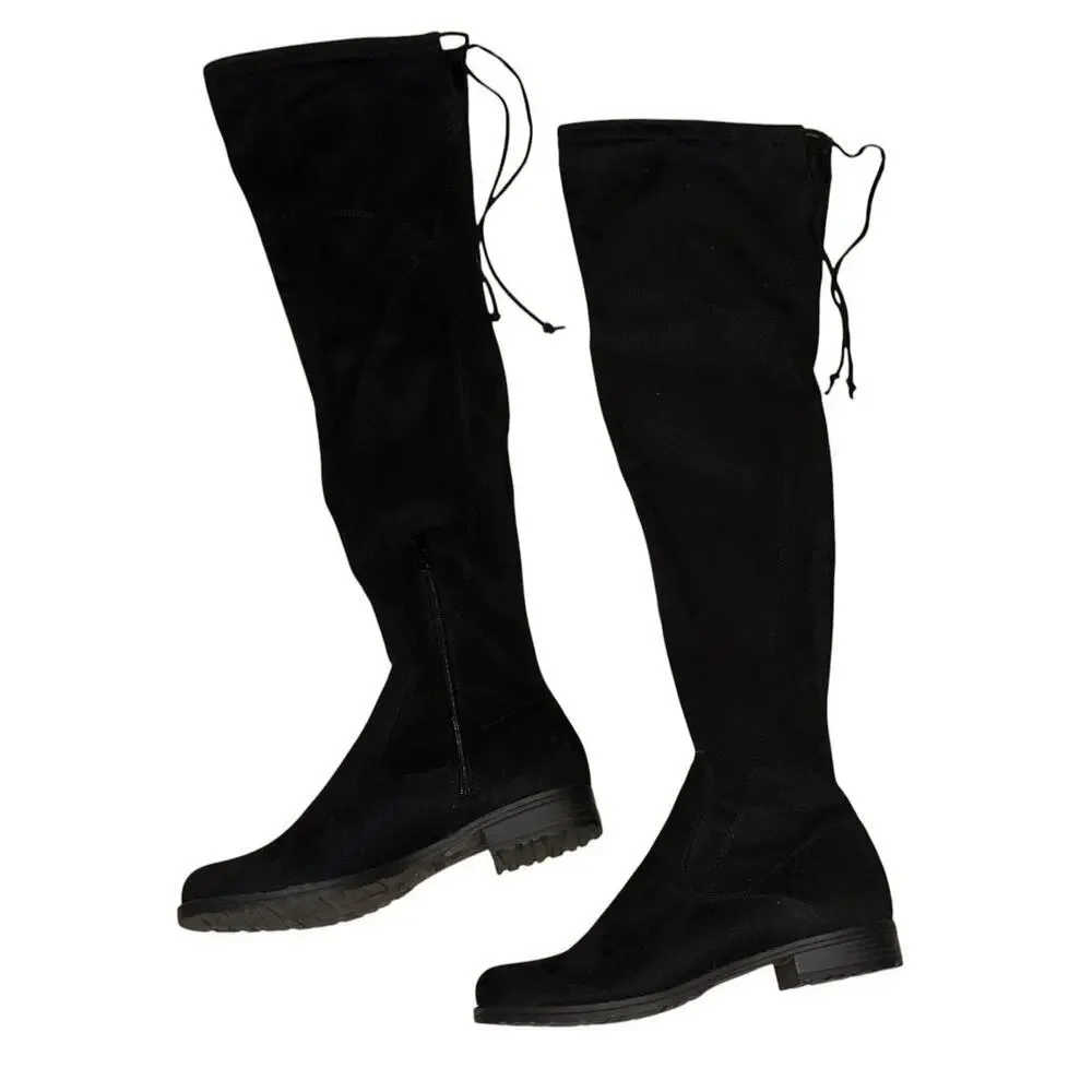 UNISA Women’s UNHUHVANA Over-The-Knee Boots Black Tie-Back Size 8M